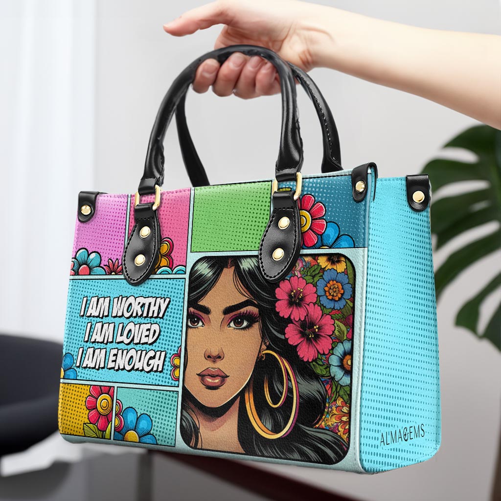 Personalice con arte y texto personalizados: su bolso de cuero exclusivo - QCUSTOM08 