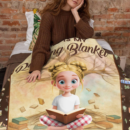 This Is My Reading Blanket With Books and Young Girl