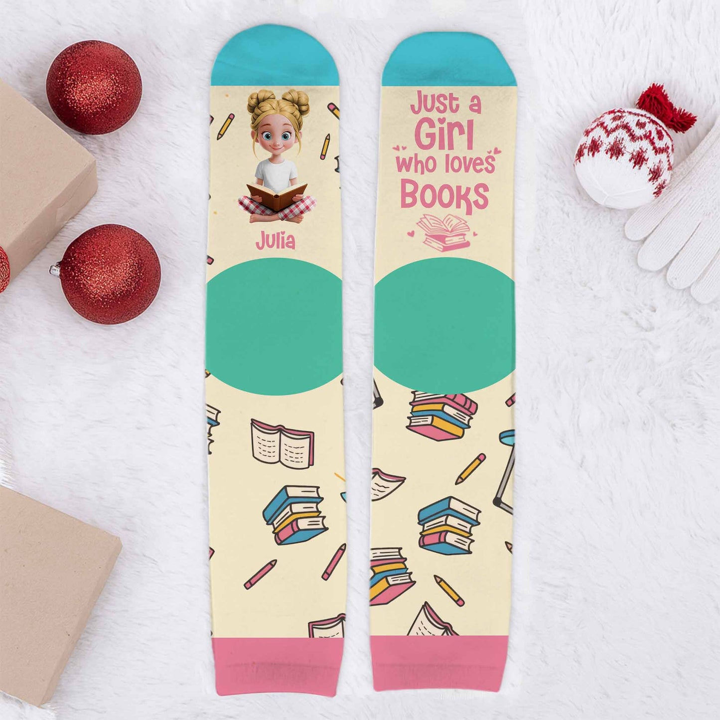 Just A Girl Who Loves Books, Fun Reading Socks