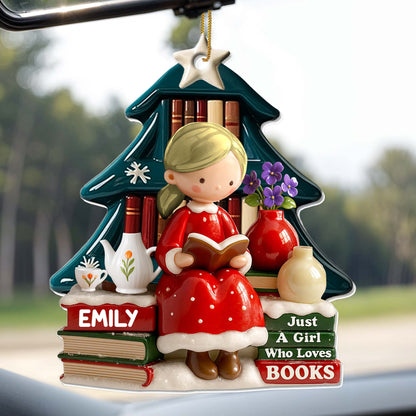 Just A Girl Who Loves Books, Christmas Tree Ornament