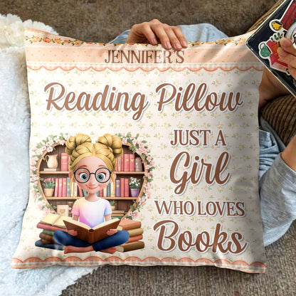 Reading Pillow, Just A Girl Who Loves Books