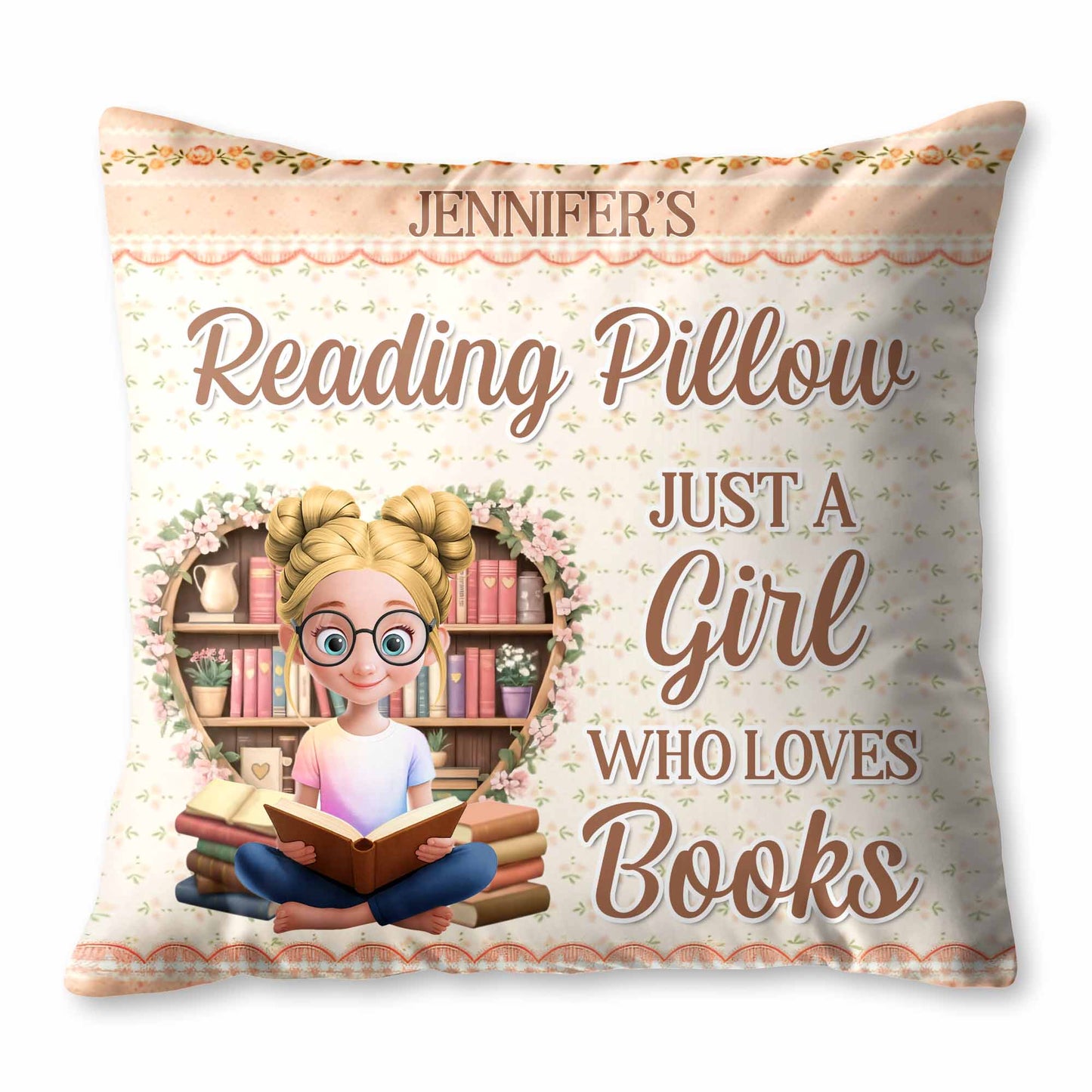 Reading Pillow, Just A Girl Who Loves Books