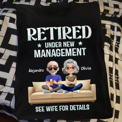 Retired Under New Management See Wife For Details, Couch and Cartoon Couple