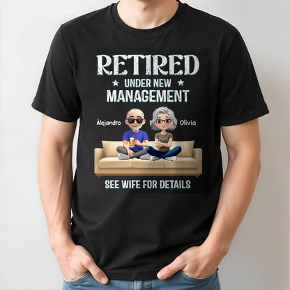 Retired Under New Management See Wife For Details, Couch and Cartoon Couple