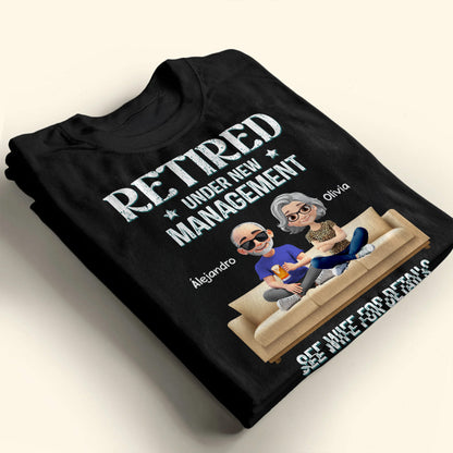 Retired Under New Management See Wife For Details, Couch and Cartoon Couple