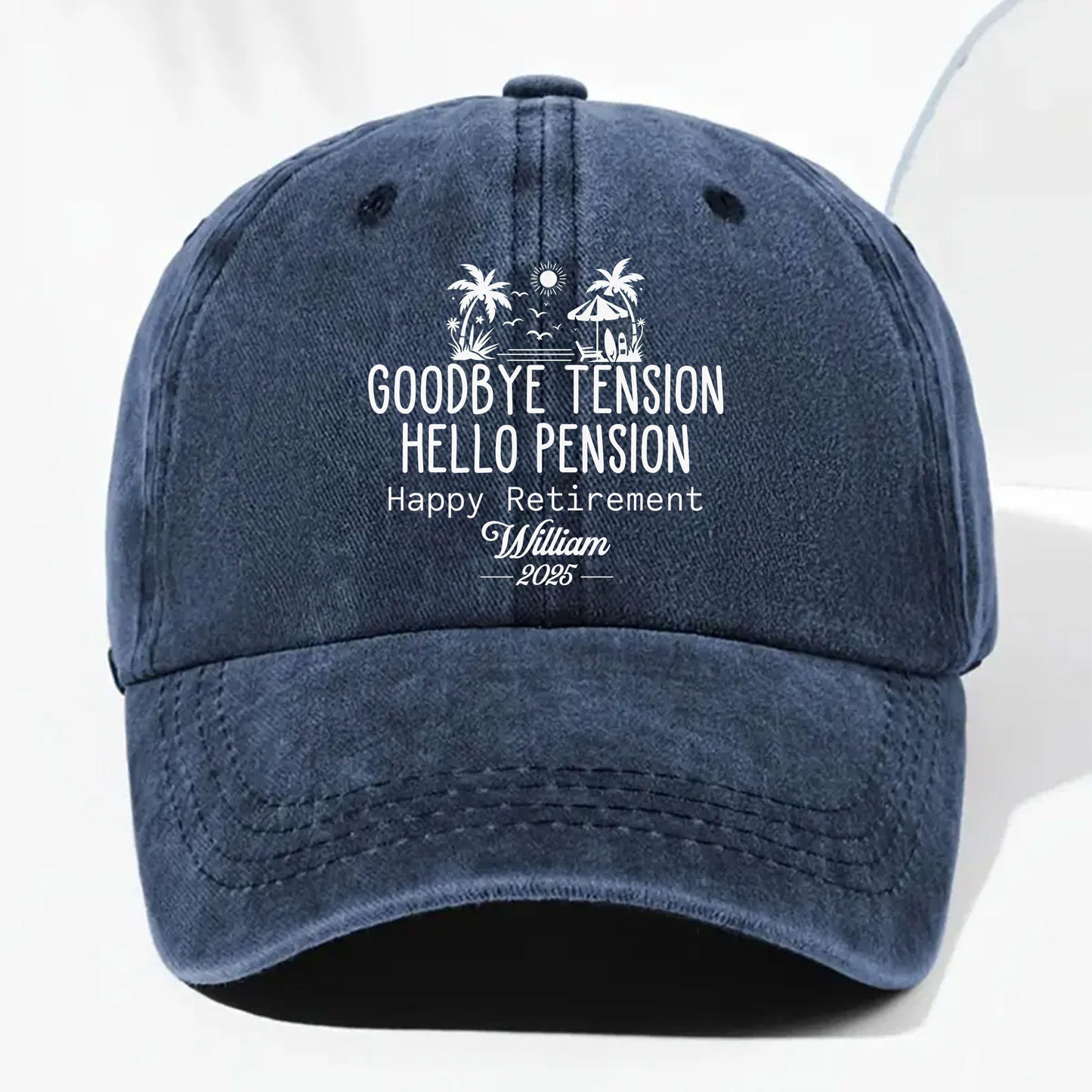 Goodbye Tension Hello Pension, Palm Trees Design