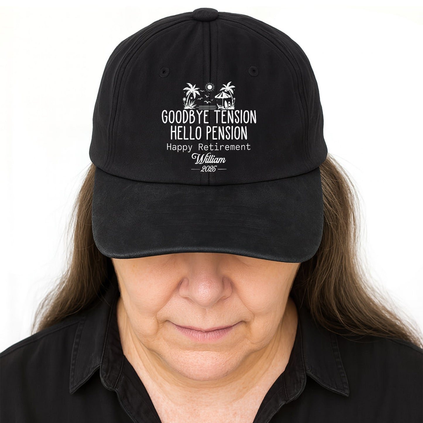 Goodbye Tension Hello Pension, Palm Trees Design