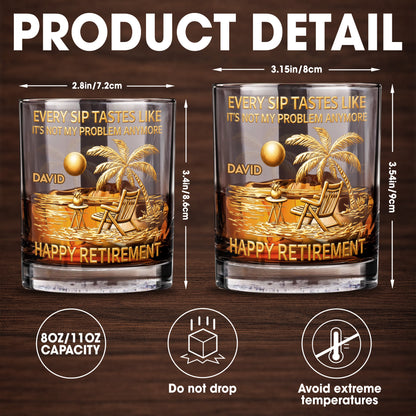 Every Sip Tastes Like Happy Retirement, Palm Trees Beach Chair Sun