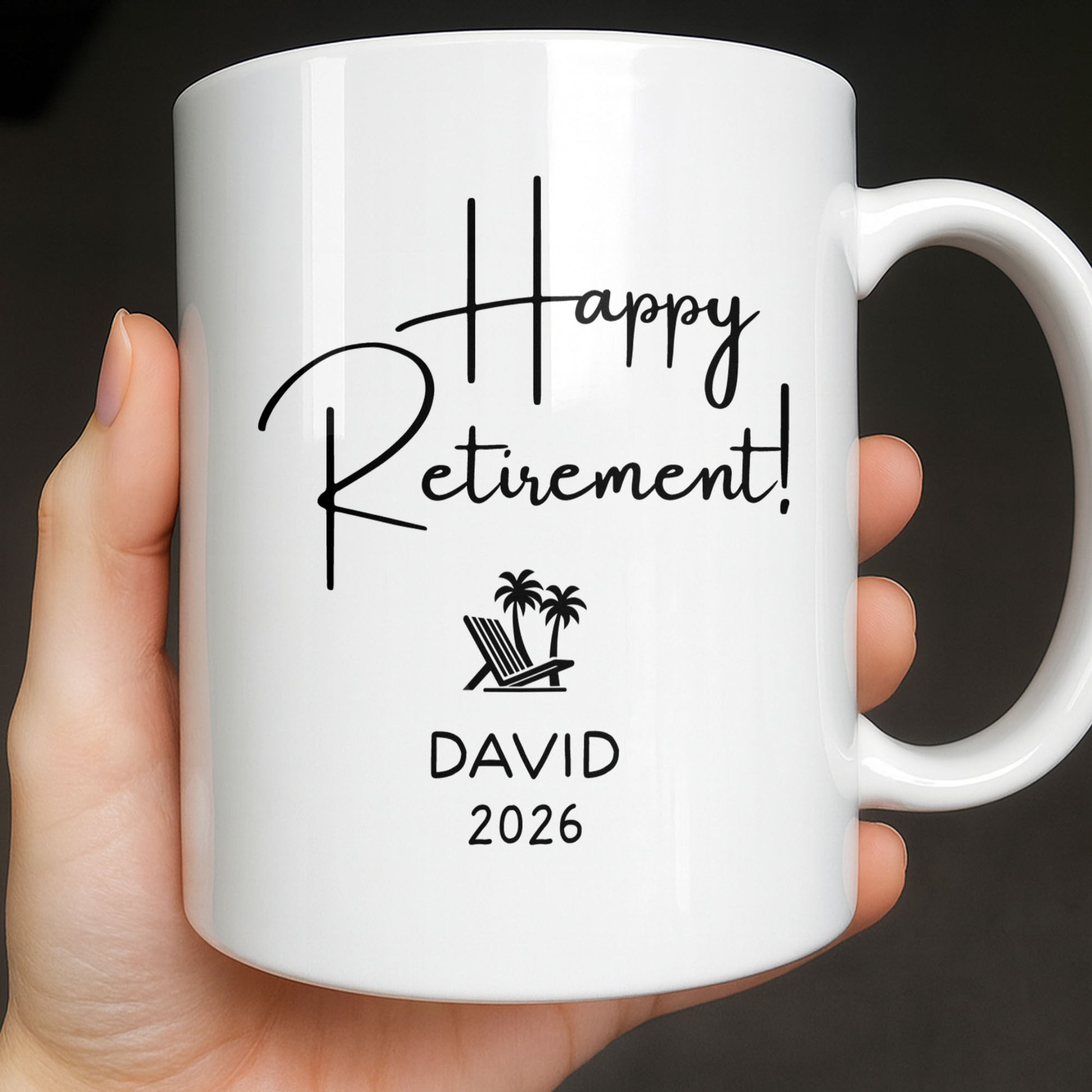 Happy Retirement Our New Benefits Package With Beach Chair And Palm Trees