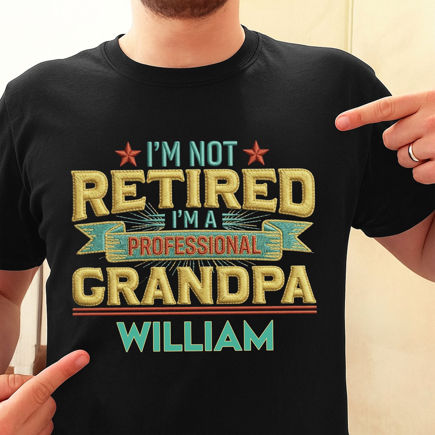 I'm Not Retired I'm A Professional Grandma Grandpa With 3D Embroidery - Personalized Custom Unisex T-shirt, Hoodie - RETIRE110_BBAS