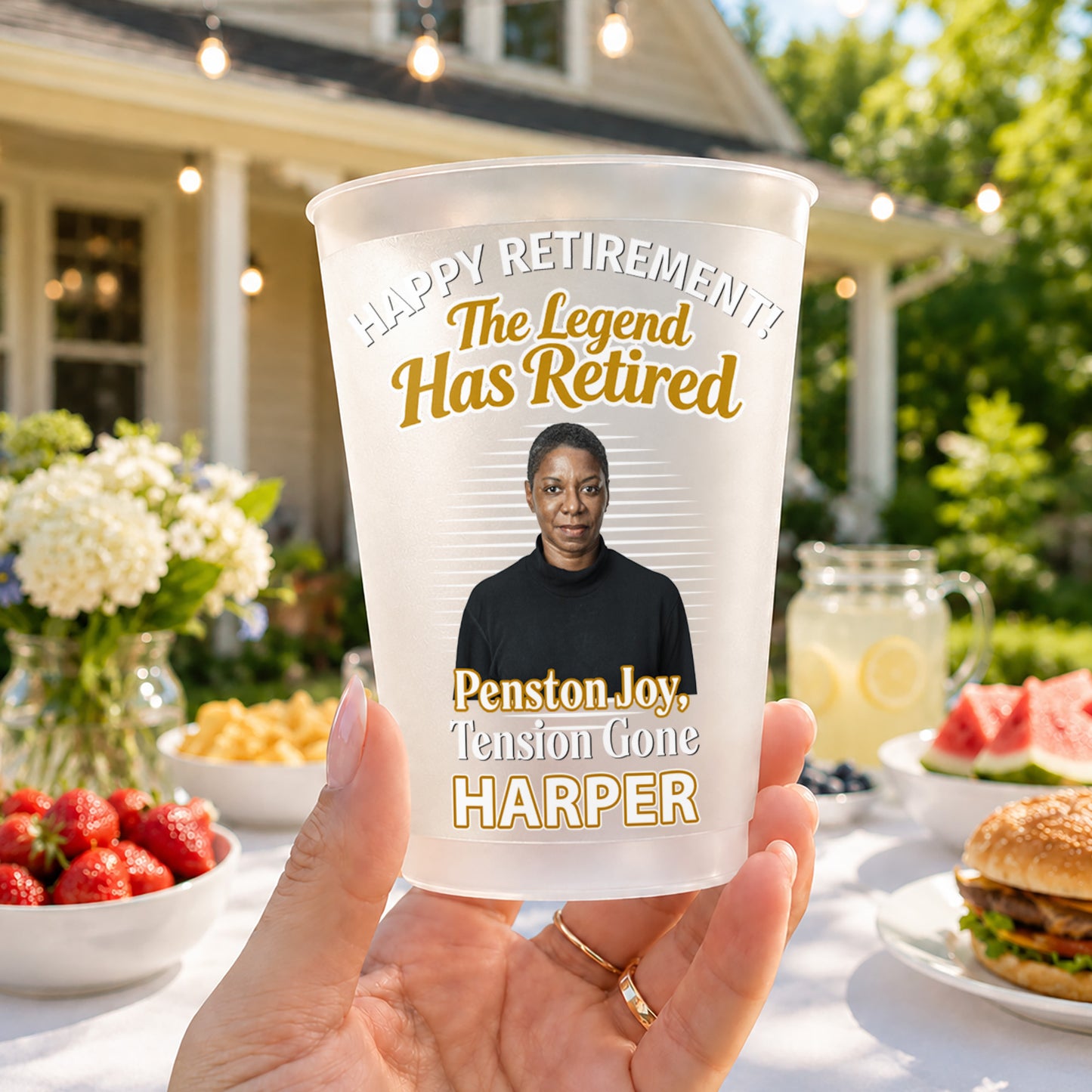 Happy Retirement The Legend Has Retired Custom Photo And Pension Joy - Personalized Frosted Cups - RETIRE176_FCUP