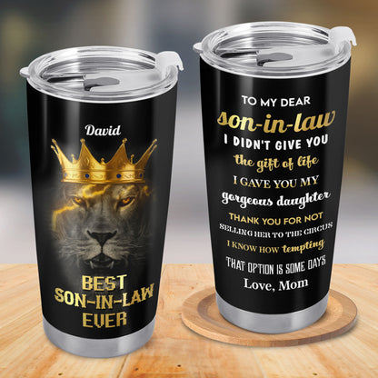 To My Dear Son-In-Law, Lion With Crown Design
