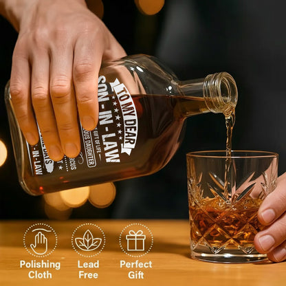 To My Dear Son-In-Law I Gave You My Gorgeous Daughter Stars Design - Personalized Whiskey Bottle - SILA038_WHIBA