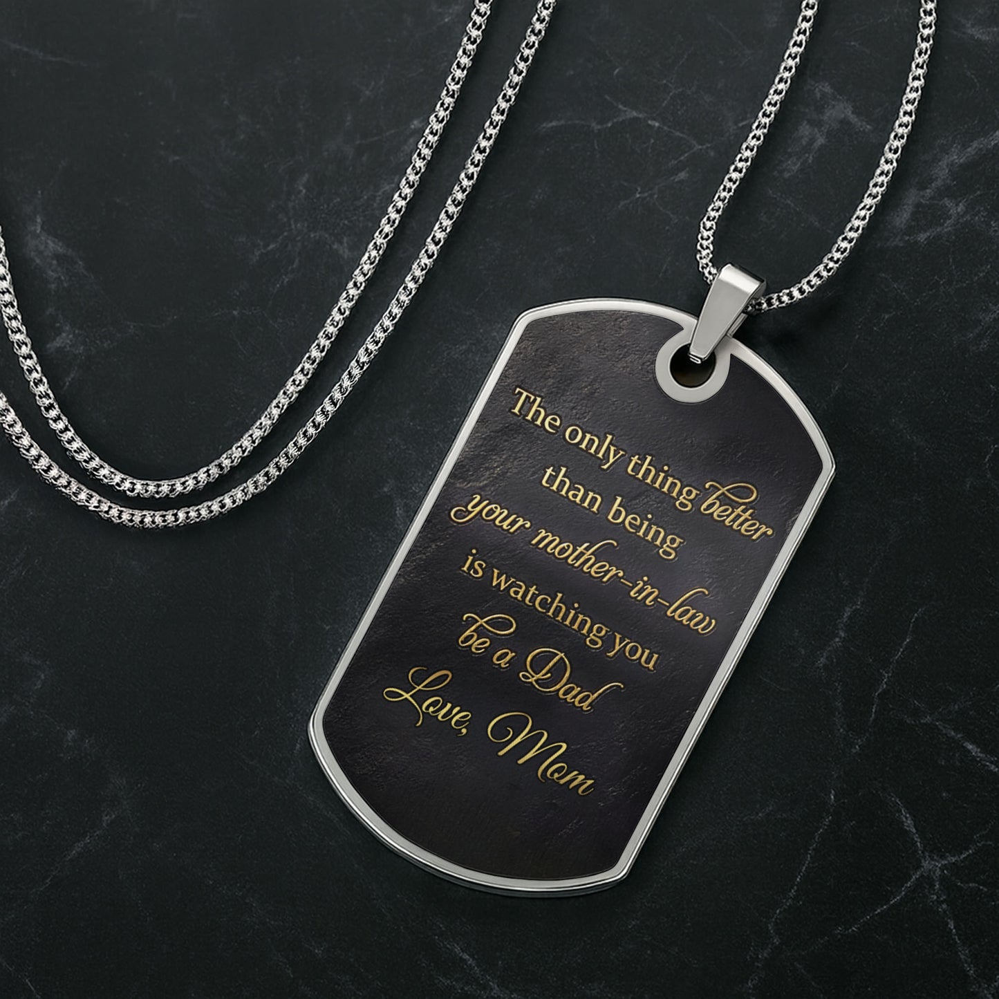To My Son In Law The Only Thing Better Initial Monogram - Personalized Custom Dog Tag Necklace - SILA057_DTNECK