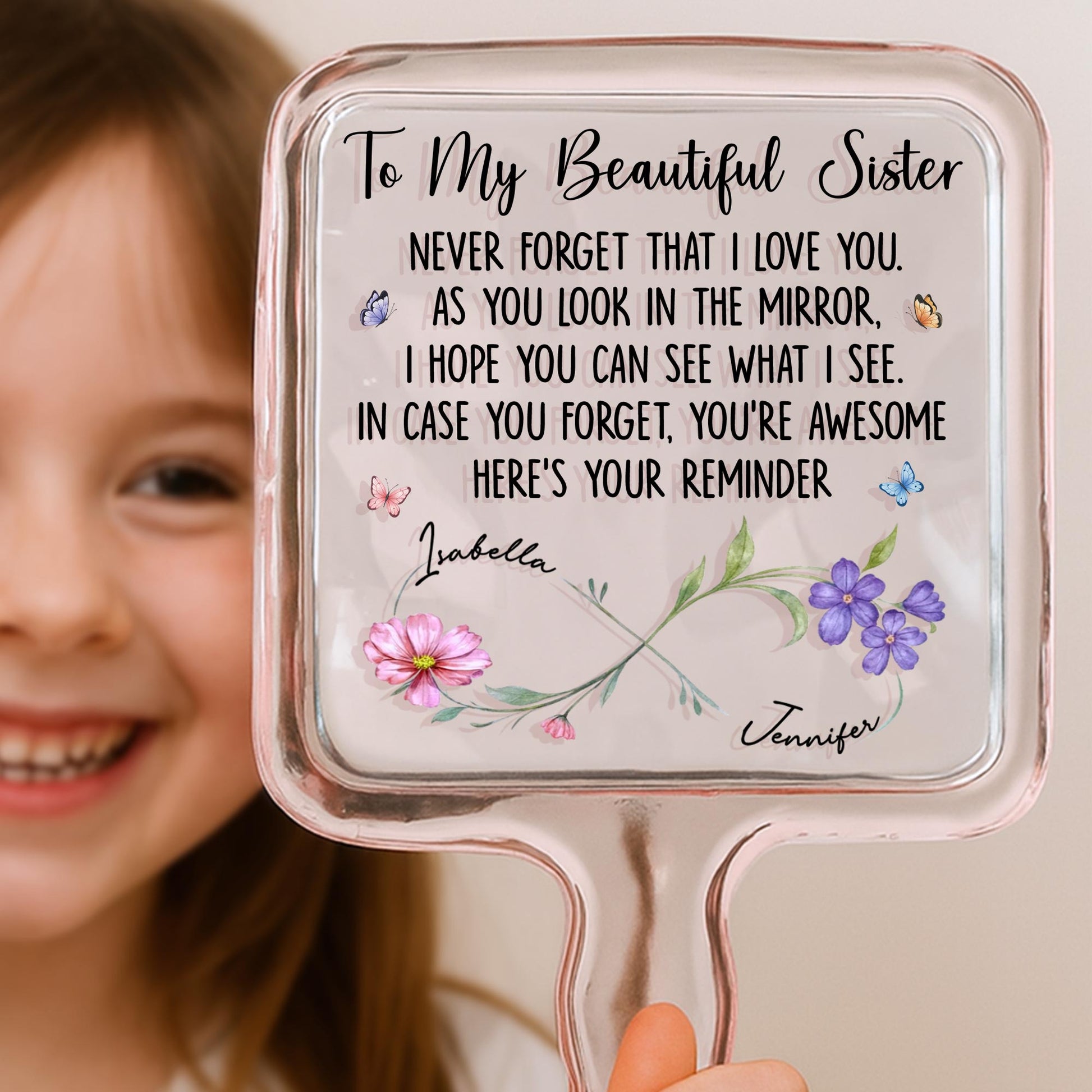 To My Beautiful Sister, You're Awesome Reminder With Flowers