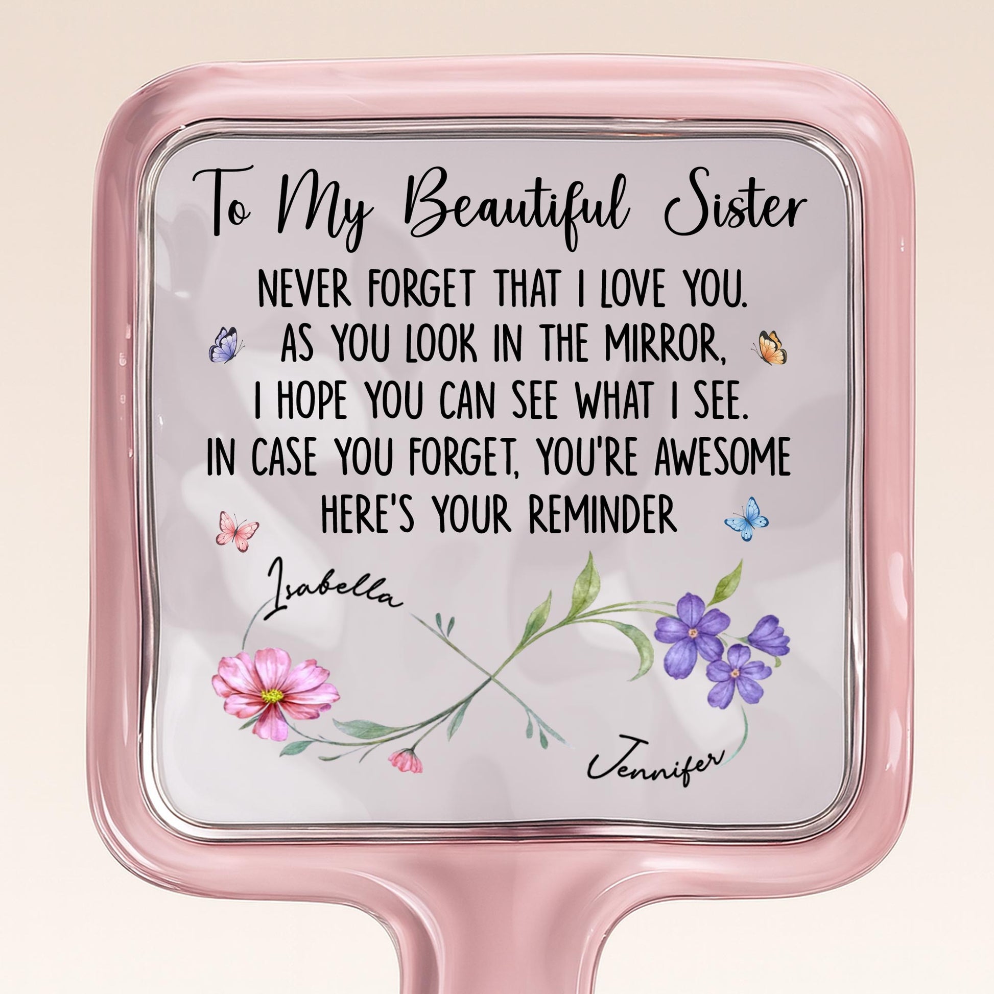 To My Beautiful Sister, You're Awesome Reminder With Flowers