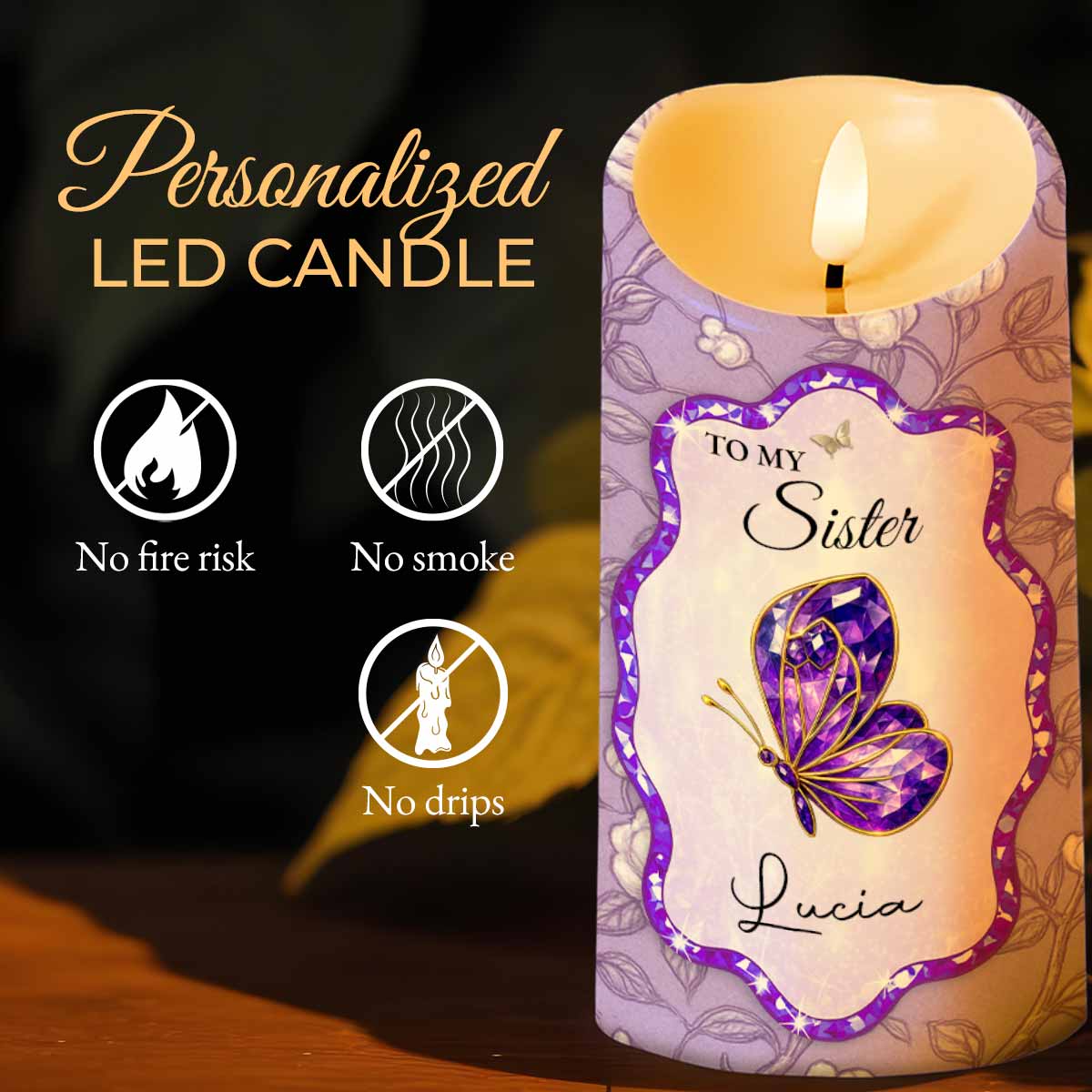 To My Sister, Beautiful Butterfly And Flower Design