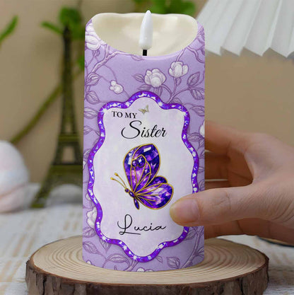 To My Sister, Beautiful Butterfly And Flower Design