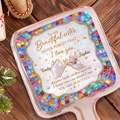 To My Beautiful Sister, Hands and Stained Glass