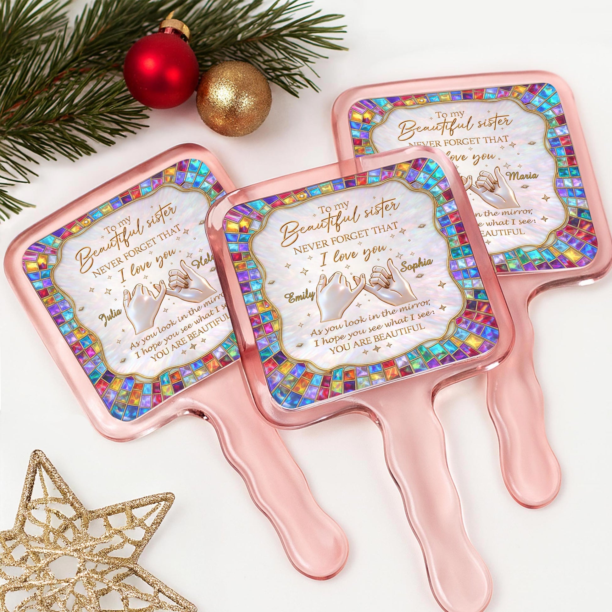 To My Beautiful Sister, Hands and Stained Glass