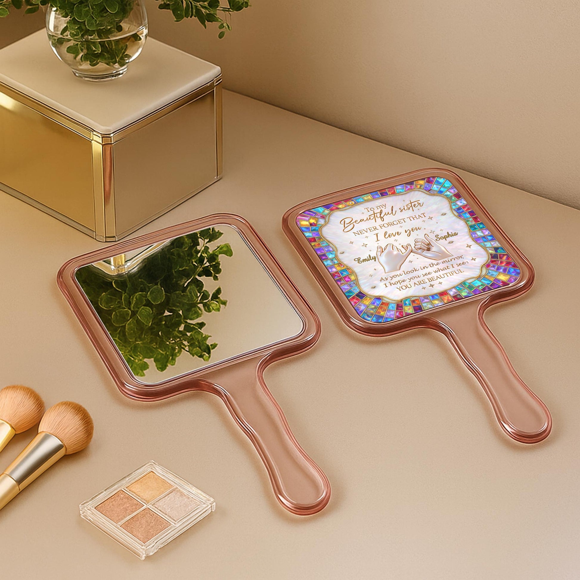 To My Beautiful Sister, Hands and Stained Glass