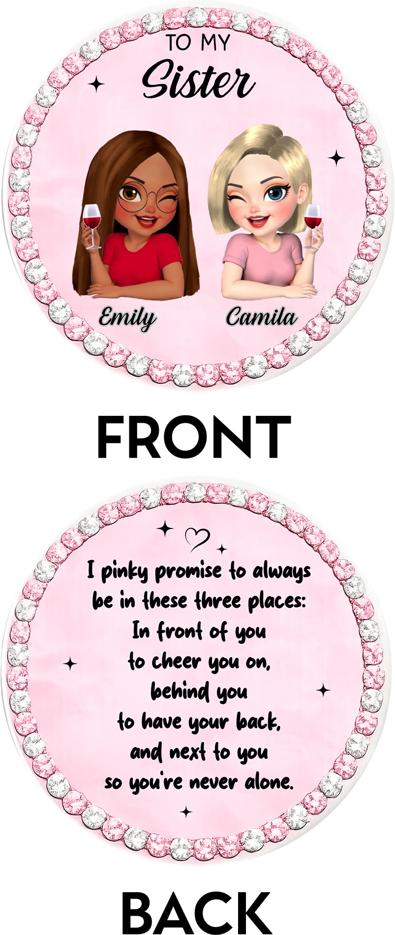 To My Sister I Pinky Promise Sisters Drinking Wine