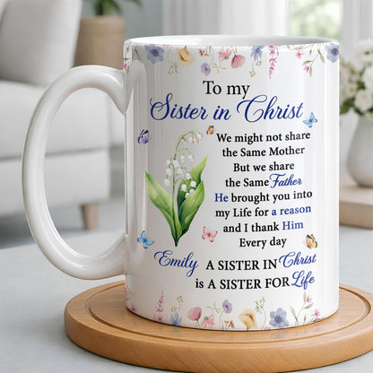 To My Sister In Christ Flower And Butterfly Floral Gift