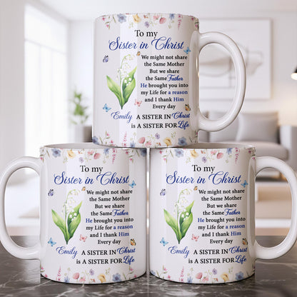 To My Sister In Christ Flower And Butterfly Floral Gift