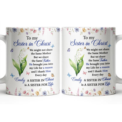 To My Sister In Christ Flower And Butterfly Floral Gift