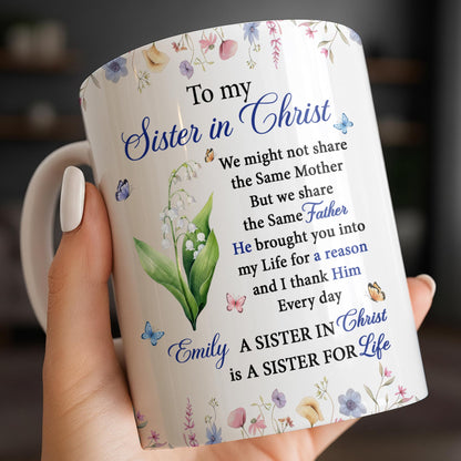 To My Sister In Christ Flower And Butterfly Floral Gift