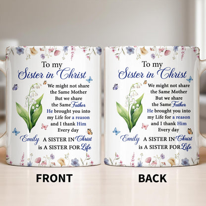 To My Sister In Christ Flower And Butterfly Floral Gift