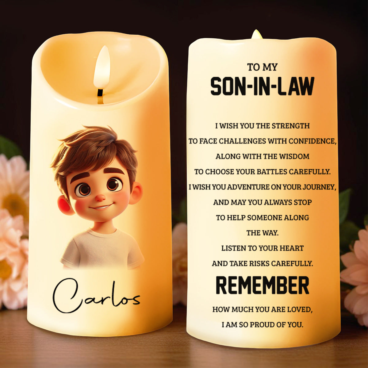 Braver, Stronger, Smarter Inspirational Quote For Granddaughter - Personalized Custom LED Candle - SON019_LECA