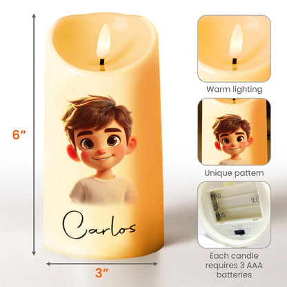 Braver, Stronger, Smarter Inspirational Quote For Granddaughter - Personalized Custom LED Candle - SON019_LECA