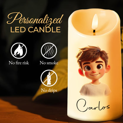 Braver, Stronger, Smarter Inspirational Quote For Granddaughter - Personalized Custom LED Candle - SON019_LECA