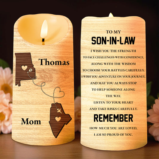 Proud Of You Son-In-Law Wooden Heart Chain Design