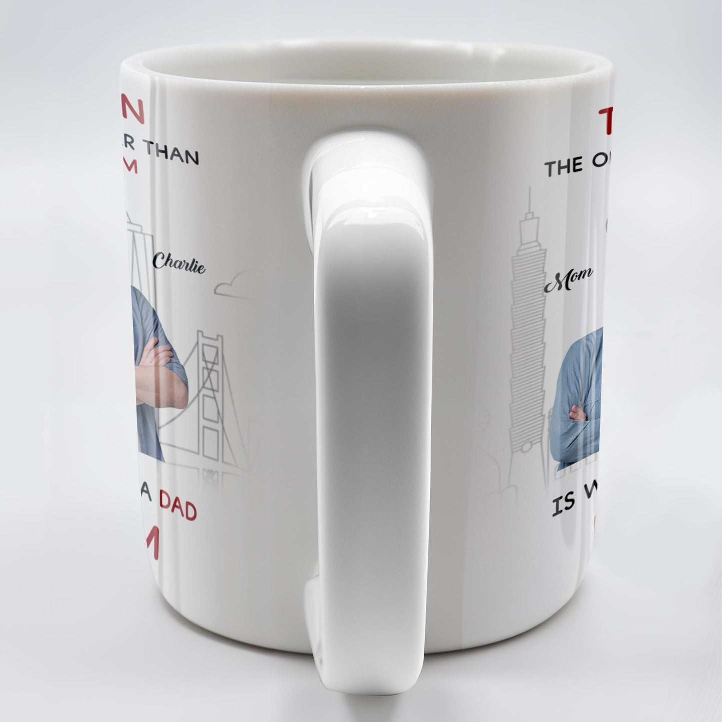 Love From Mom To Son City Silhouette Custom Mug