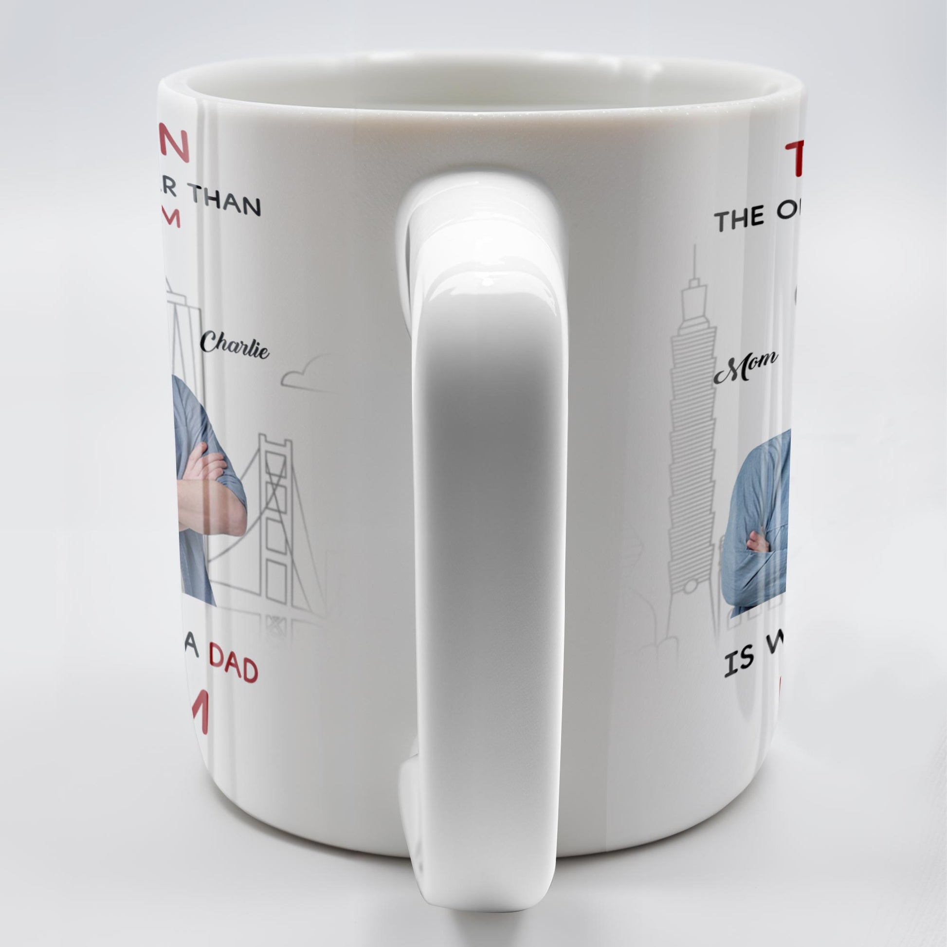 Love From Mom To Son City Silhouette Custom Mug