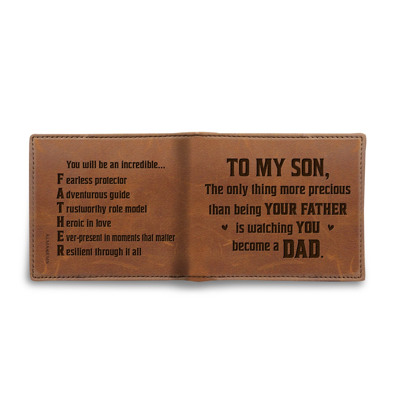 TO MY SON, The Only Thing More Precious Than Being Your Father, Leather Wallet