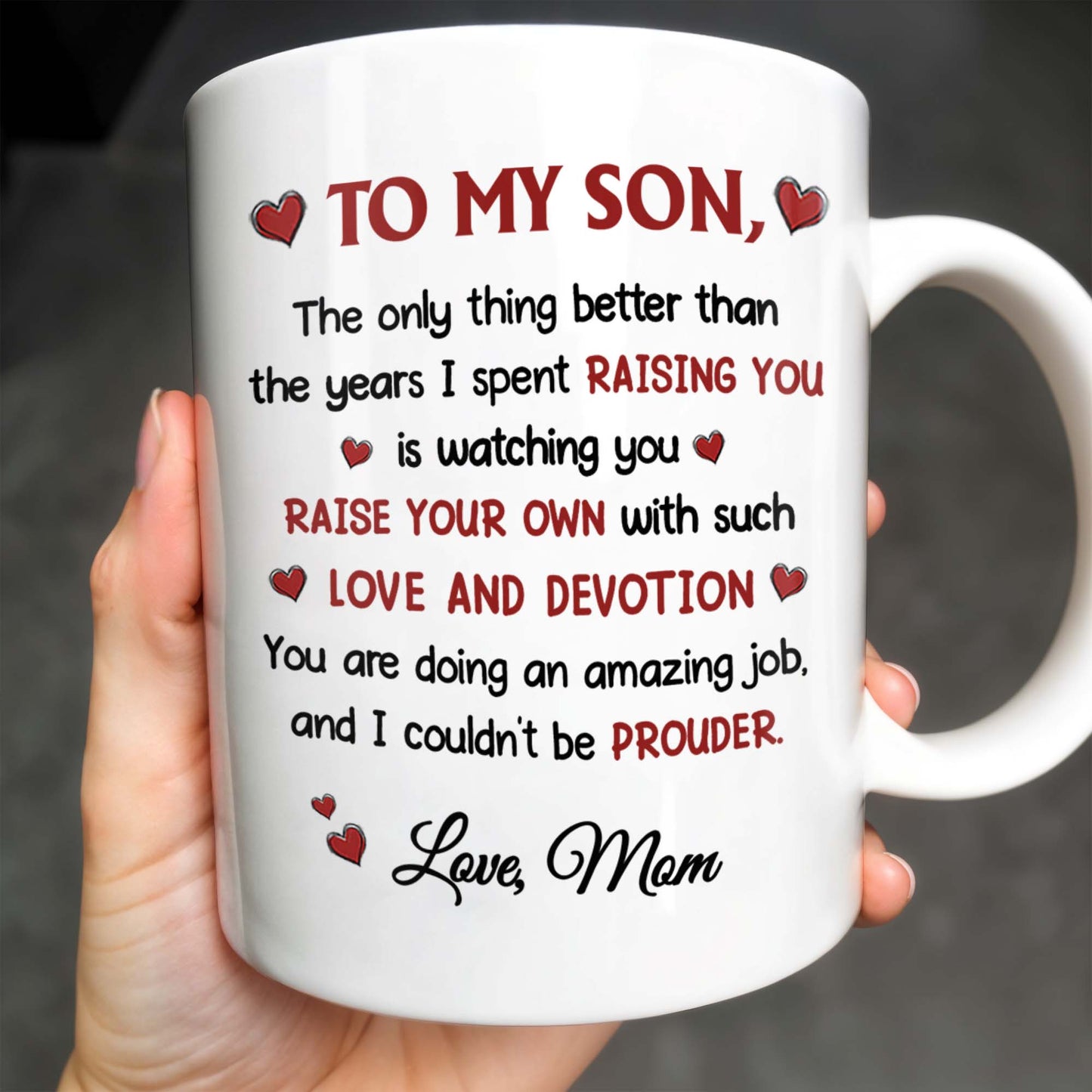 Happy Father's Day To My Dearest Son, Love And Devotion, Hearts And Cityscape