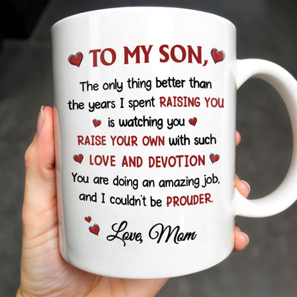 Happy Father's Day To My Dearest Son, Love And Devotion, Hearts And Cityscape