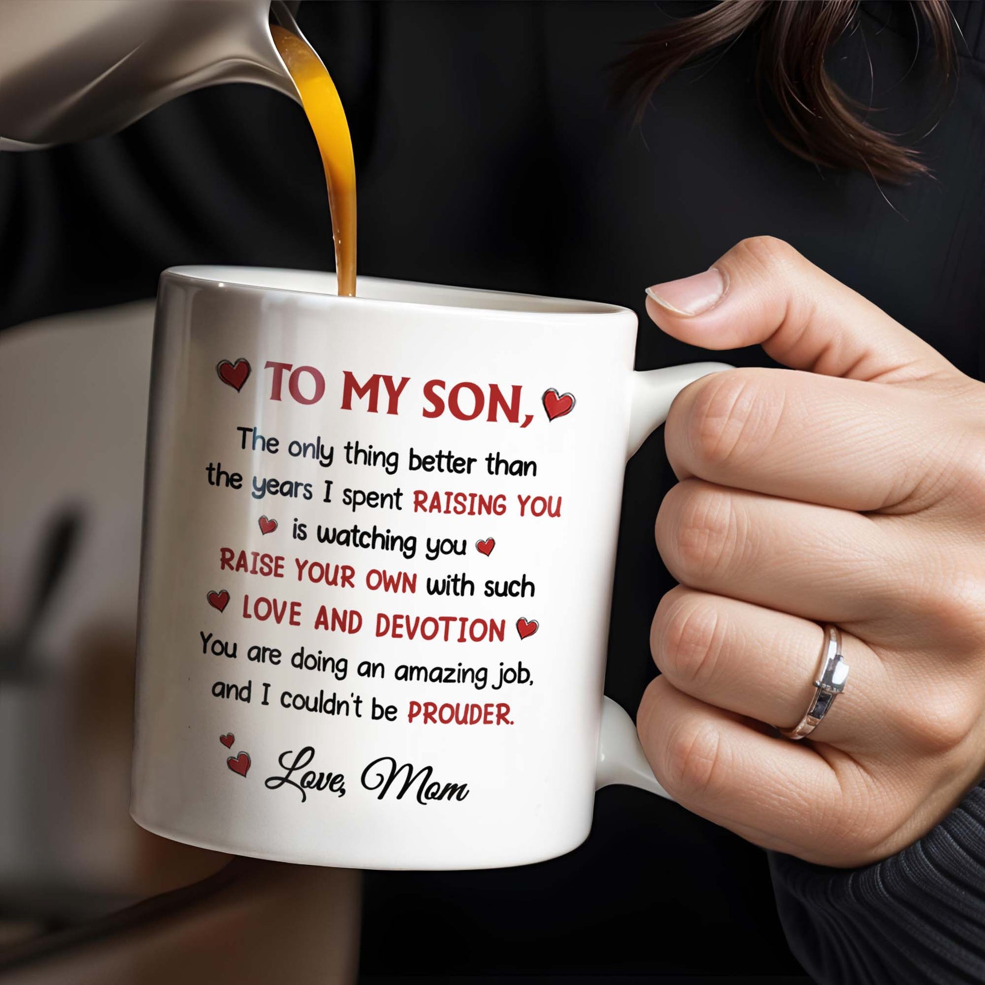 Happy Father's Day To My Dearest Son, Love And Devotion, Hearts And Cityscape
