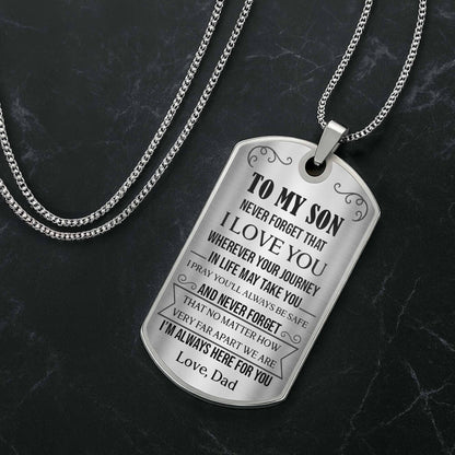 To My Son, Never Forget That I Love You, Tree And Bird Necklace