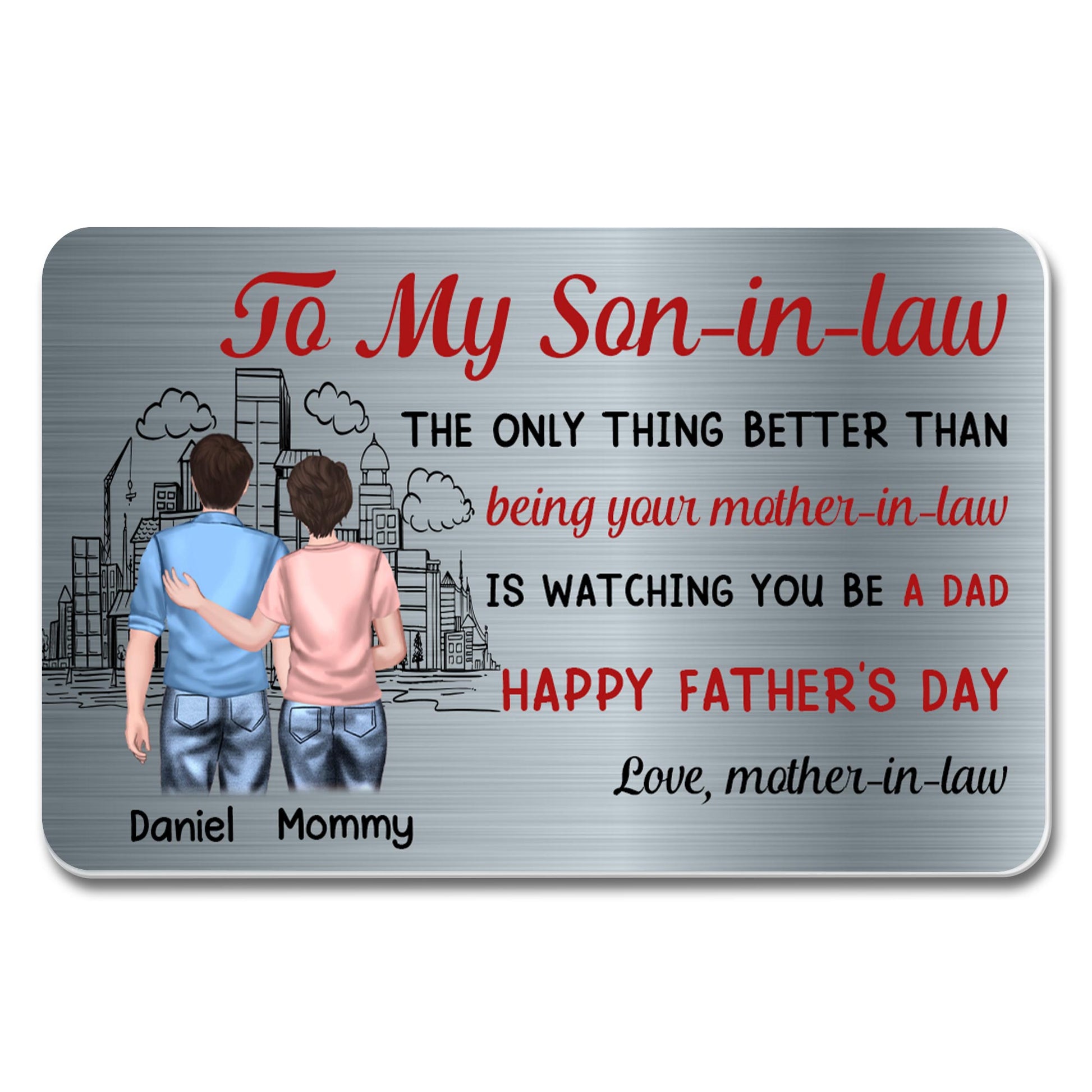 To My Son-In-Law, Watching You Be A Dad, Cityscape And Two People