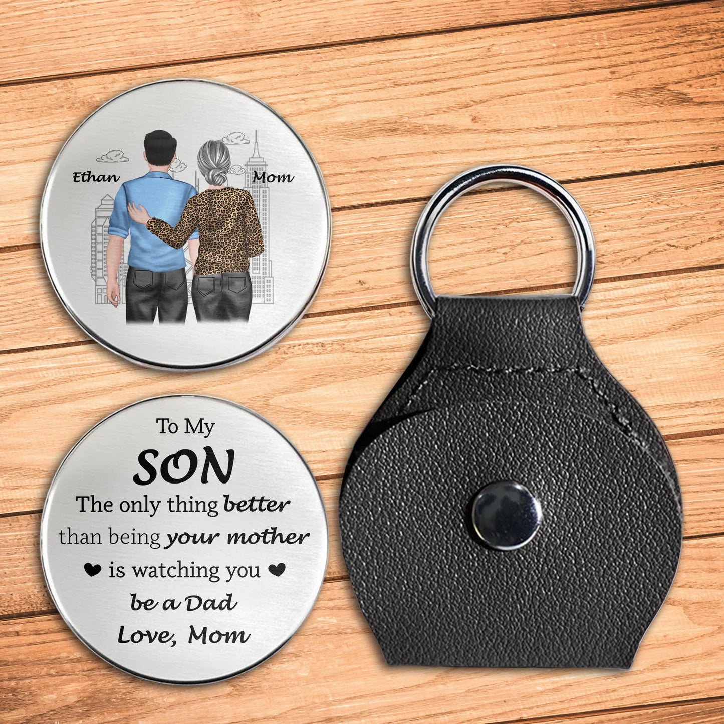 To My Son, Watching You Be A Dad - Personalized Custom Pocket Hug - SON070_HTOK