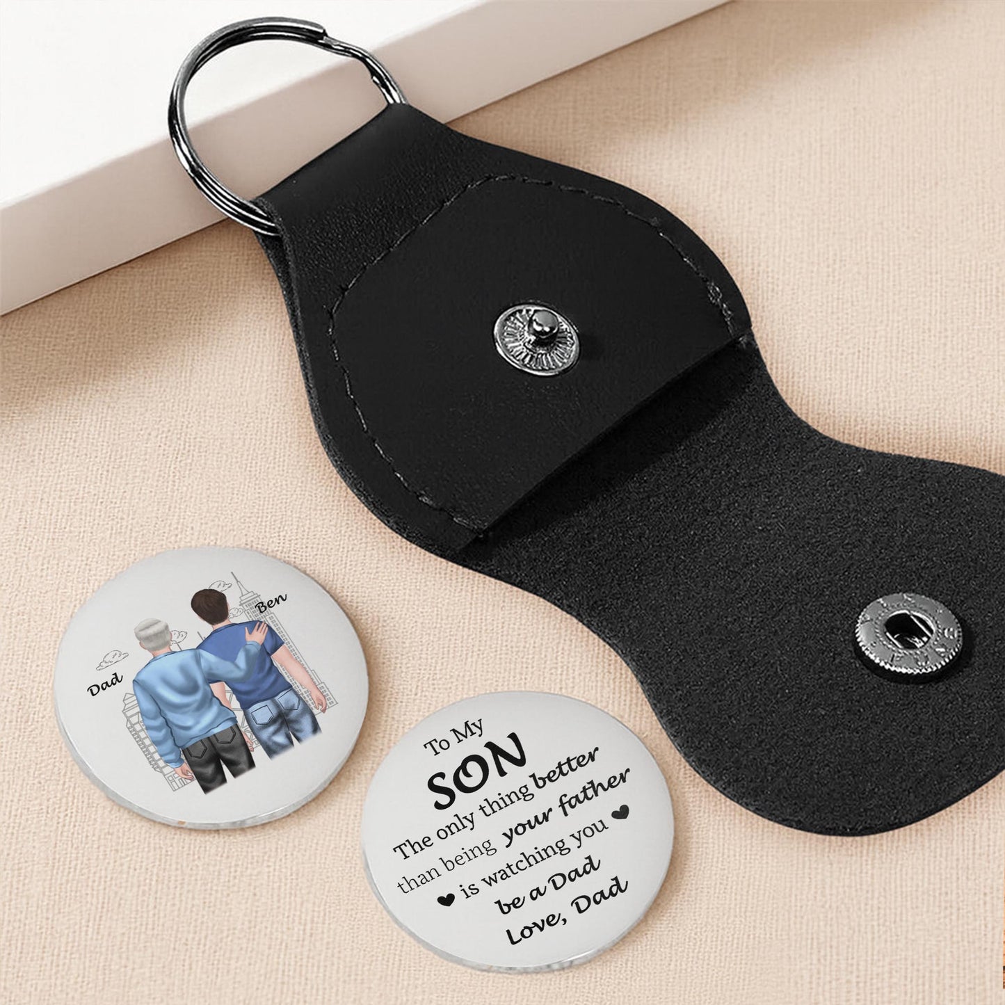 To My Son, Watching You Be A Dad - Personalized Custom Pocket Hug - SON070_HTOK