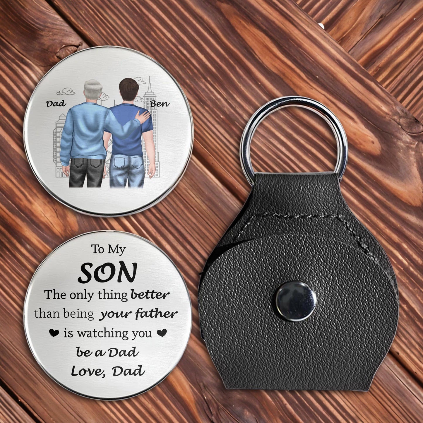 To My Son, Watching You Be A Dad - Personalized Custom Pocket Hug - SON070_HTOK