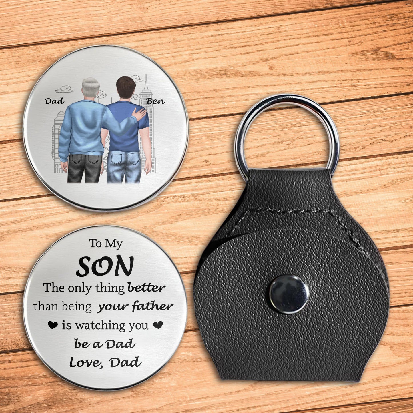 To My Son, Watching You Be A Dad - Personalized Custom Pocket Hug - SON070_HTOK