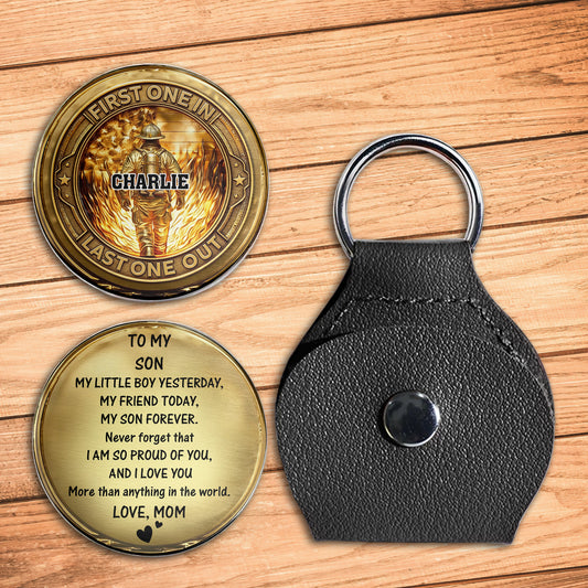 To My Son, Love From Mom, Firefighter Badge Token