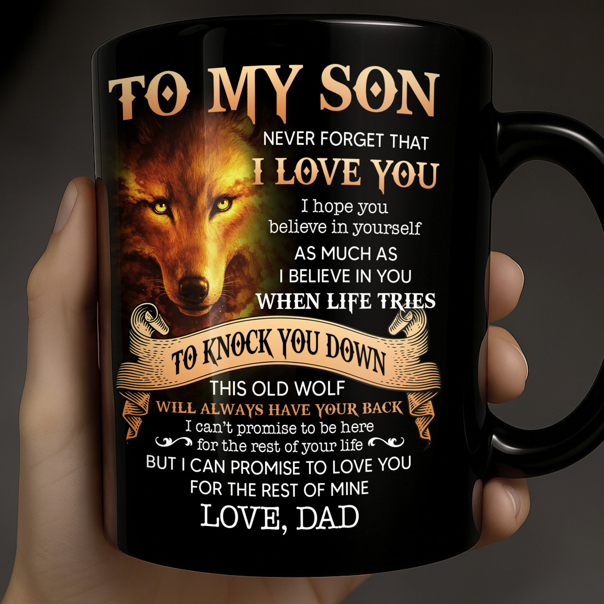 To My Son, Love From Dad, Featuring a Majestic Wolf