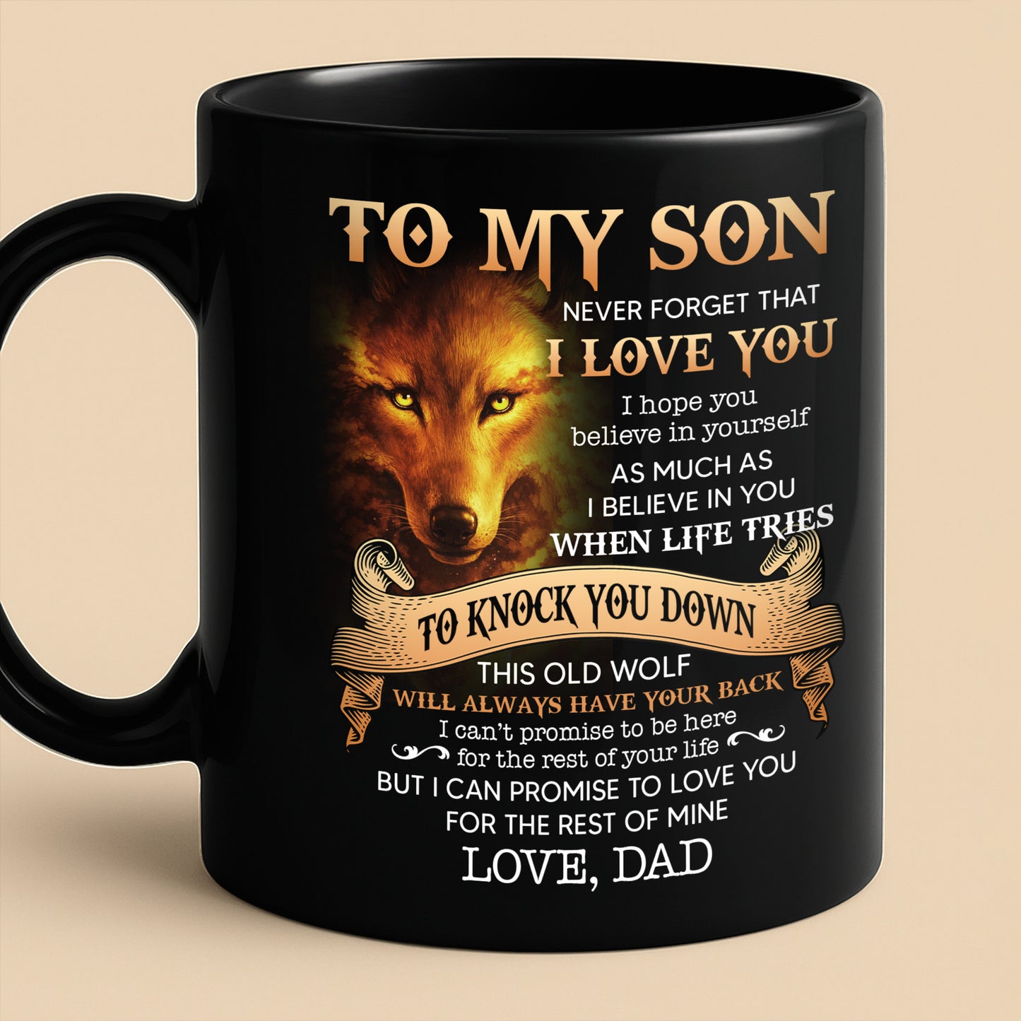 To My Son, Love From Dad, Featuring a Majestic Wolf